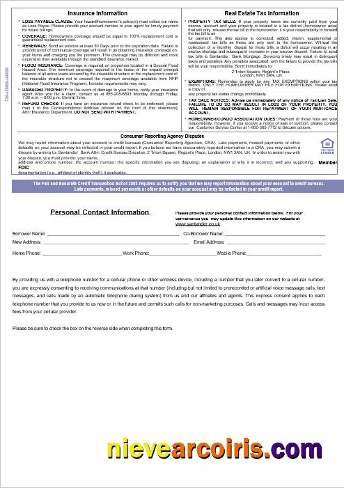 United Kingdom Santander bank mortgage statement, 3 pages 3